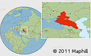 Savanna Style Location Map of North Caucasus