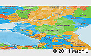 Political Panoramic Map of North Caucasus