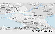 Silver Style Panoramic Map of North Caucasus