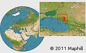 Satellite Location Map of Republic of Adygea