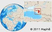 Shaded Relief Location Map of Republic of Adygea
