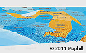 Political Shades Panoramic Map of Republic of Adygea