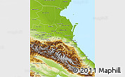 Physical 3D Map of Republic of Dagestan