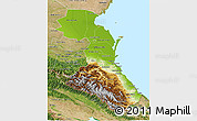 Physical 3D Map of Republic of Dagestan, satellite outside