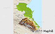 Physical 3D Map of Republic of Dagestan, shaded relief outside