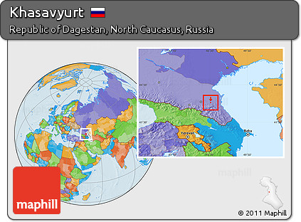 Political Location Map of Khasavyurt