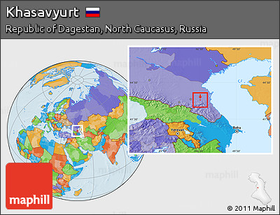 Political Location Map of Khasavyurt