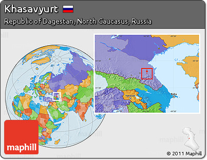 Political Location Map of Khasavyurt