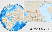 Shaded Relief Location Map of Khasavyurt
