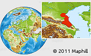 Physical Location Map of Republic of Dagestan