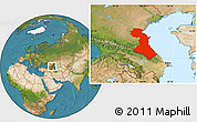 Satellite Location Map of Republic of Dagestan