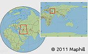 Savanna Style Location Map of Republic of Dagestan, within the entire country