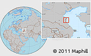 Gray Location Map of Makhachkala