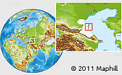 Physical Location Map of Makhachkala, highlighted parent region