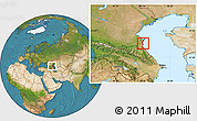 Satellite Location Map of Makhachkala