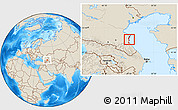 Shaded Relief Location Map of Makhachkala