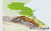 Physical Panoramic Map of Republic of Dagestan, lighten