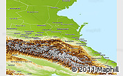 Physical Panoramic Map of Republic of Dagestan