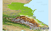 Physical Panoramic Map of Republic of Dagestan, satellite outside