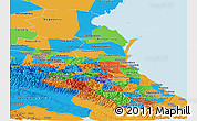 Political Panoramic Map of Republic of Dagestan