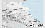 Silver Style Panoramic Map of Republic of Dagestan