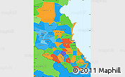 Political Simple Map of Republic of Dagestan, political shades outside