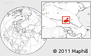 Blank Location Map of Republic of North Ossetia-Alania