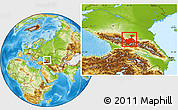 Physical Location Map of Republic of North Ossetia-Alania