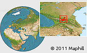 Satellite Location Map of Republic of North Ossetia-Alania