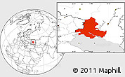Blank Location Map of Rostov Oblast, highlighted parent region