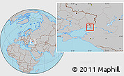 Gray Location Map of Taganrog