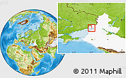Physical Location Map of Taganrog, highlighted grandparent region