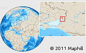 Shaded Relief Location Map of Taganrog