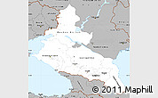 Gray Simple Map of North Caucasus