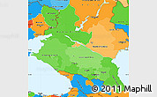 Political Shades Simple Map of North Caucasus