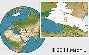 Satellite Location Map of Nevinnomyssk, highlighted grandparent region
