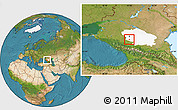 Satellite Location Map of Nevinnomyssk, highlighted parent region