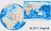 Shaded Relief Location Map of Nevinnomyssk, highlighted grandparent region, within the entire country