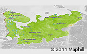 Physical 3D Map of North, lighten, desaturated