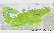 Physical 3D Map of North, lighten, semi-desaturated