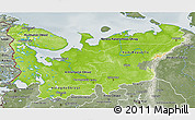 Physical 3D Map of North, semi-desaturated