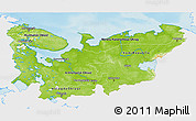 Physical 3D Map of North, single color outside