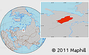 Gray Location Map of Vorkuta