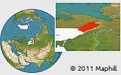 Satellite Location Map of Vorkuta, highlighted parent region