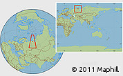 Savanna Style Location Map of Vorkuta, within the entire country
