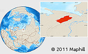 Shaded Relief Location Map of Vorkuta
