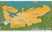 Political Shades Map of North, satellite outside