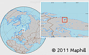 Gray Location Map of Murmansk