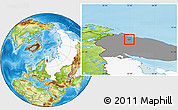 Physical Location Map of Murmansk, highlighted country, highlighted parent region
