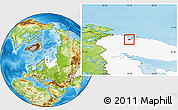 Physical Location Map of Murmansk, highlighted grandparent region